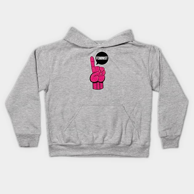 Feminist Super Girl Power Feminism Kids Hoodie by dconciente